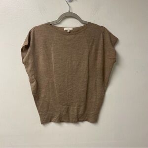 Ann‎ Mashburn 100% Cashmere Knit Lightweight Knit Top Brown Size Extra Small
